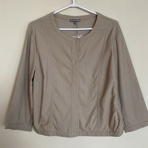 NWT Eric Alexandre Beige-Grey Snap-Close Blazer/Jacket, Size M